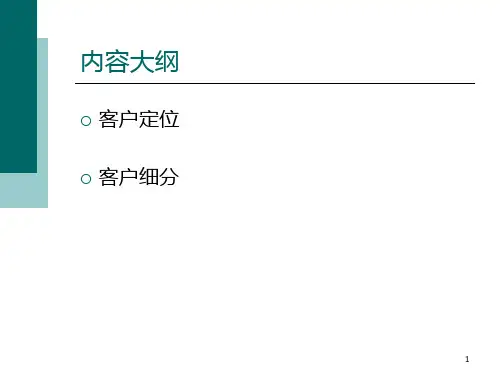 客户细分及客户定位讲解