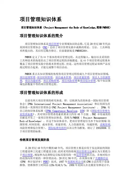 项目管理知识体系
