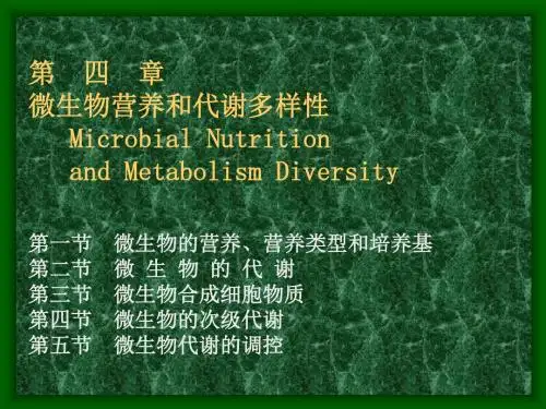 微生物学-第四章营养与代谢