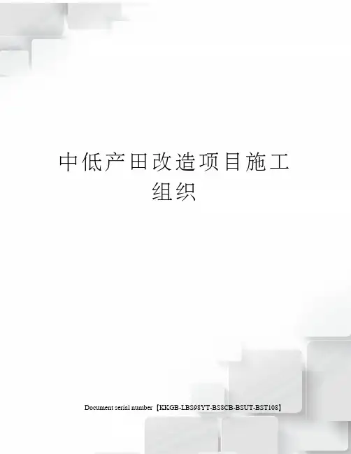 中低产田改造项目施工组织