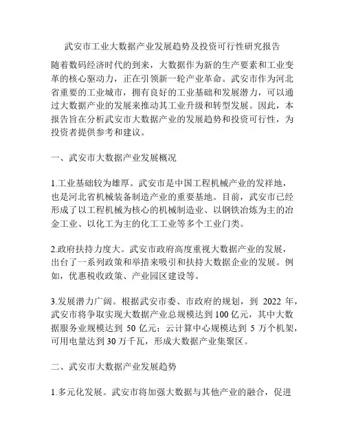 武安市工业大数据产业发展趋势及投资可行性研究报告