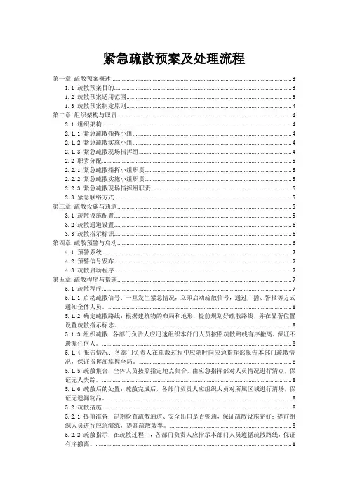 紧急疏散预案及处理流程