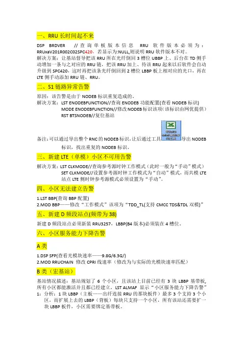 LTE改造扩容笔记