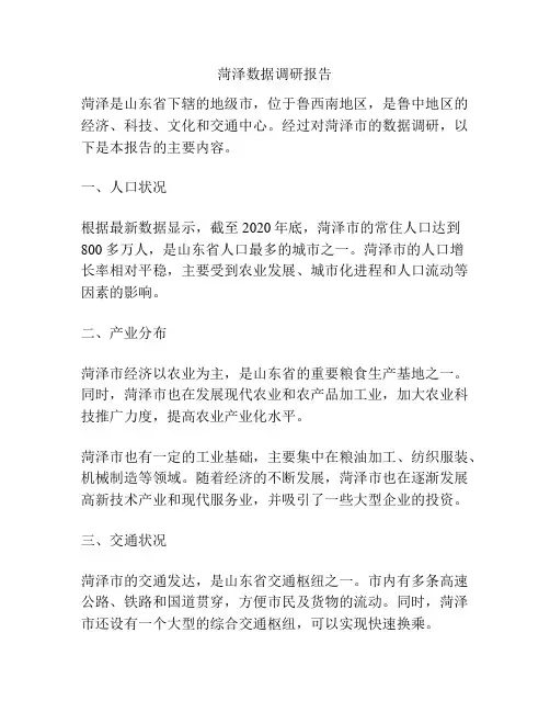 菏泽数据调研报告
