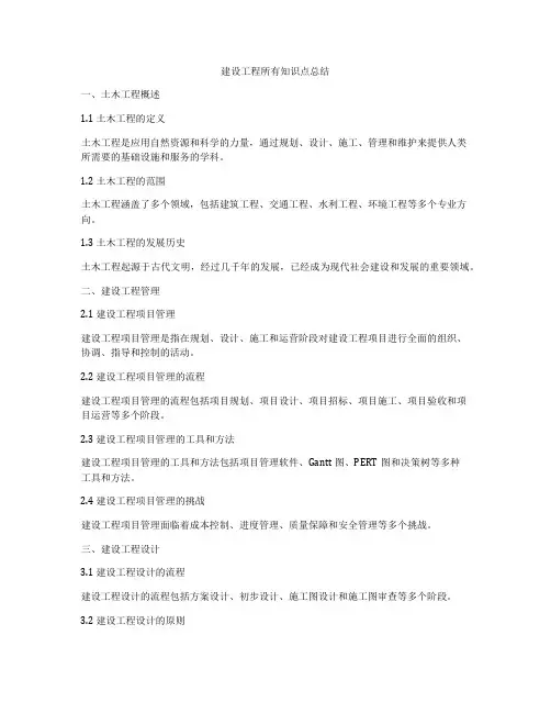 建设工程所有知识点总结