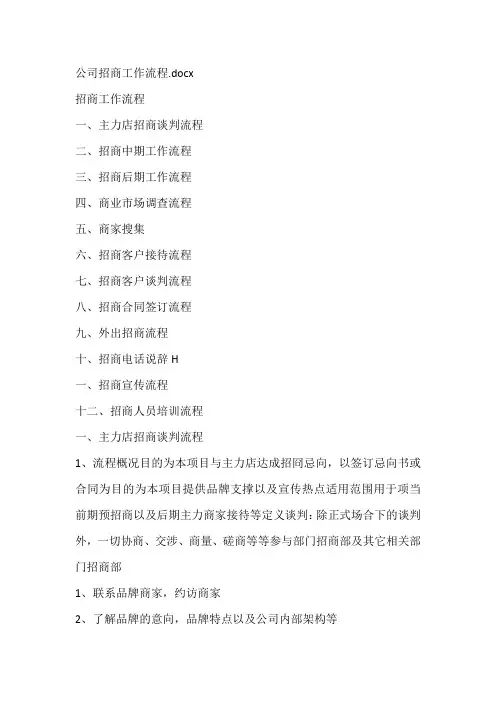 公司招商工作流程
