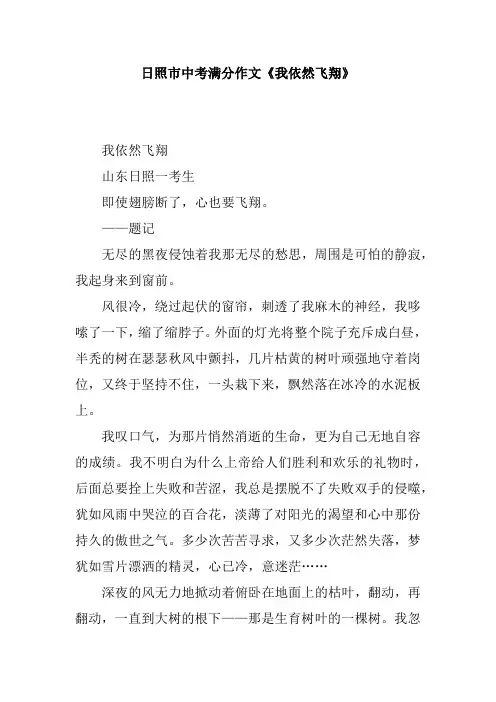 中考满分作文5篇