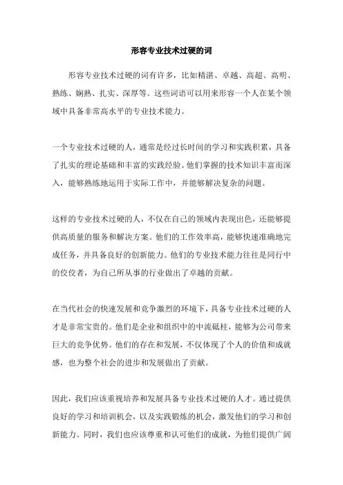 形容专业技术过硬的词