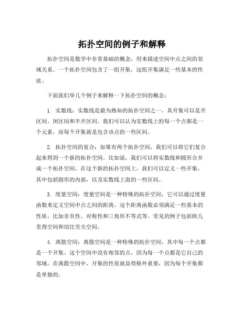 拓扑空间的例子和解释