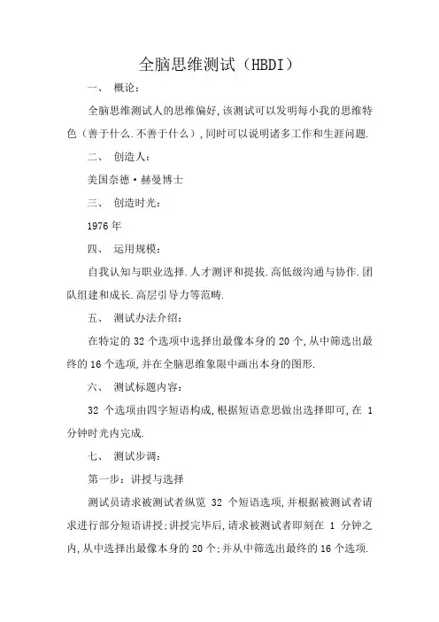 全脑思维测试