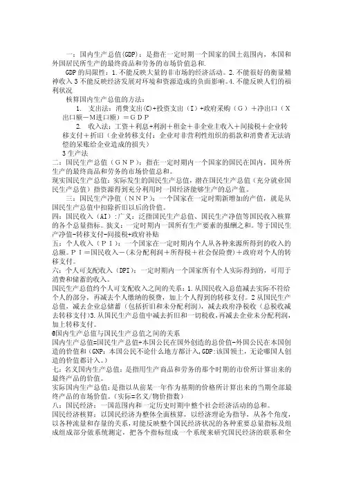 宏观经济学复习资料