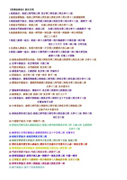 伤寒杂病论方剂