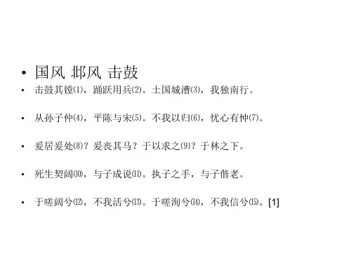 邶风击鼓新建 PPT 演示文稿