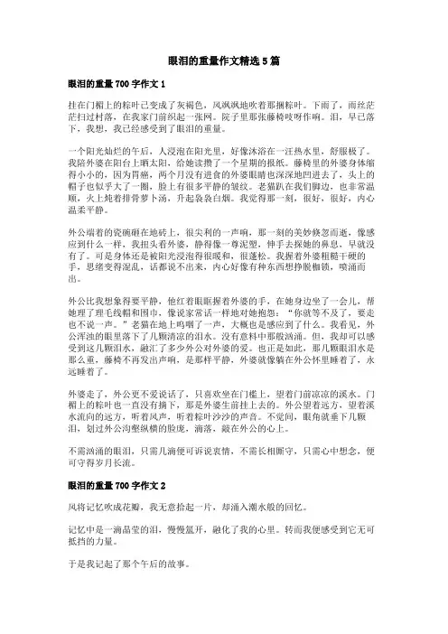 眼泪的重量作文精选