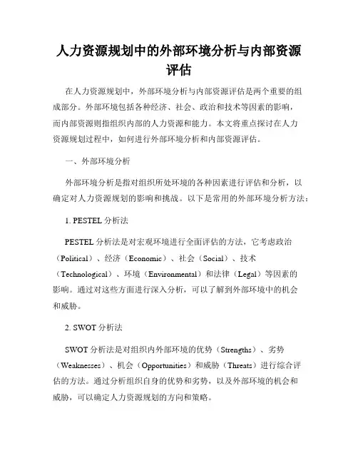 人力资源规划中的外部环境分析与内部资源评估