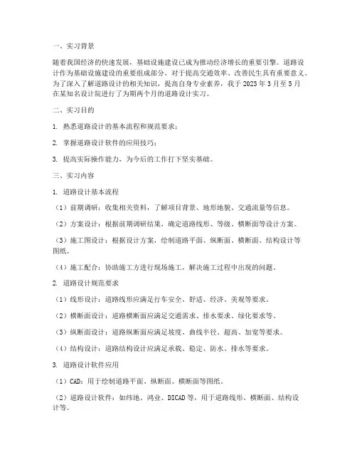 实习报告道路设计