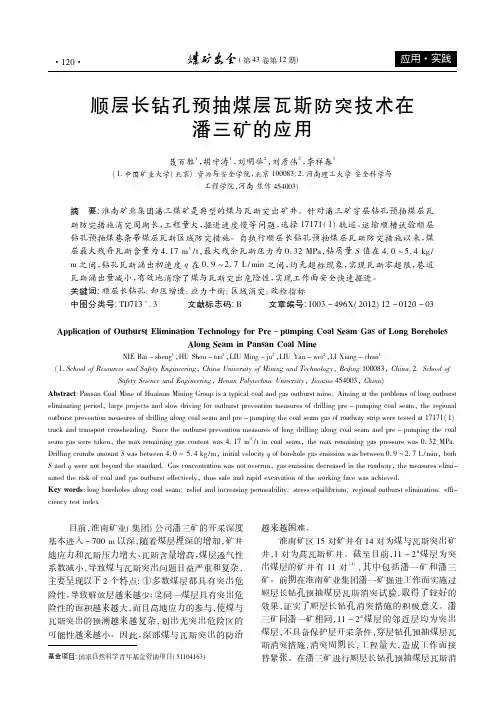 顺层长钻孔预抽煤层瓦斯防突技术在潘三矿的应用