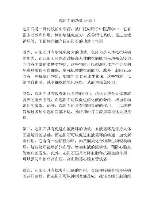 起阳石的功效与作用