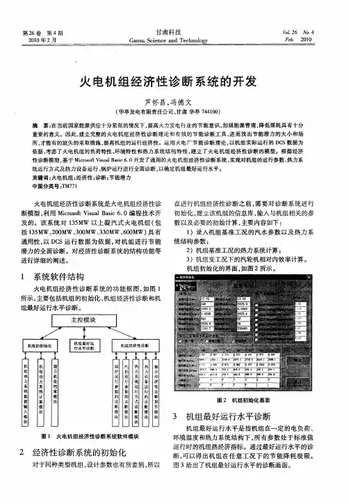 火电机组经济性诊断系统的开发