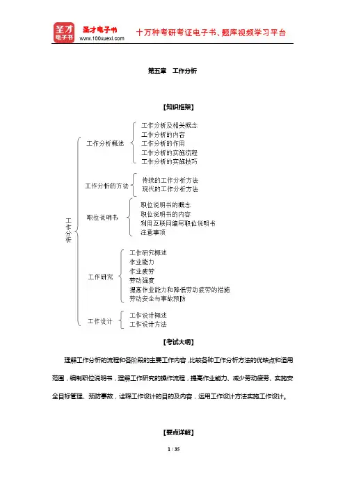 经济师《人力资源管理专业知识与实务(中级)》复习全书(工作分析)【圣才出品】