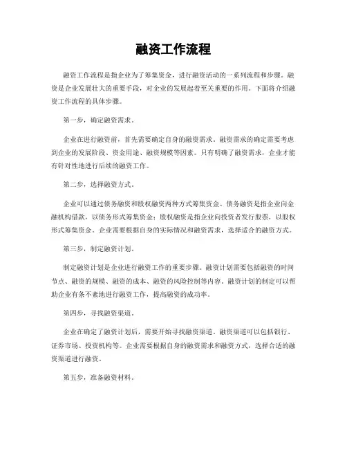 融资工作流程