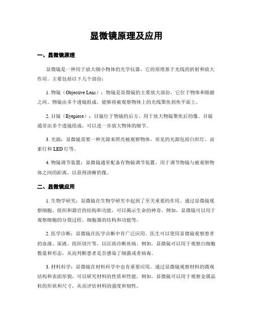 显微镜原理及应用