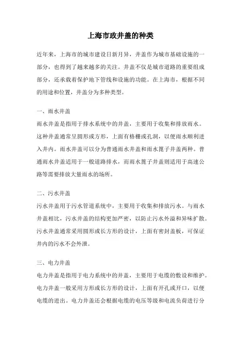 上海市政井盖的种类