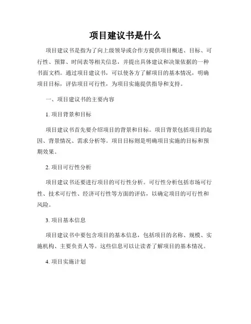项目建议书是什么