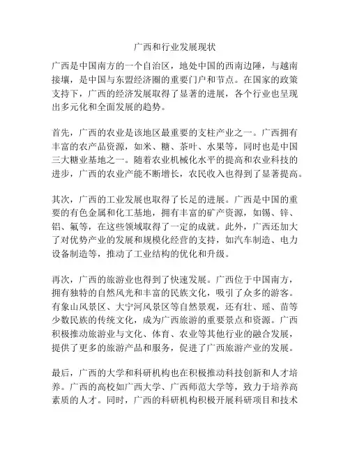 广西和行业发展现状