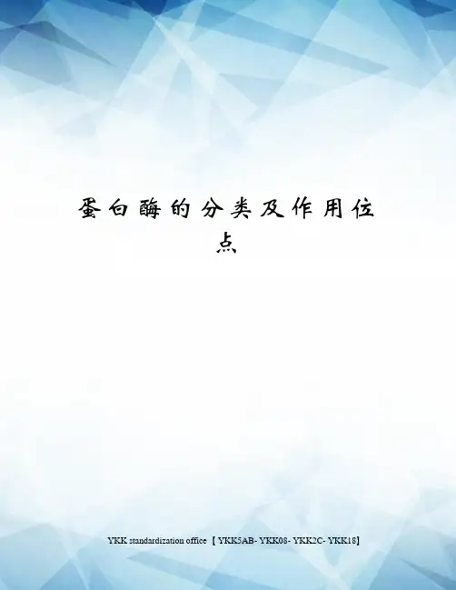 蛋白酶的分类及作用位点审批稿
