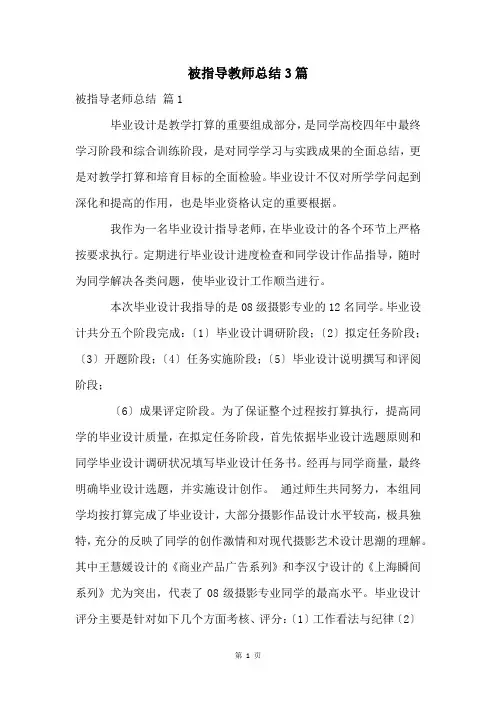 被指导教师总结3篇