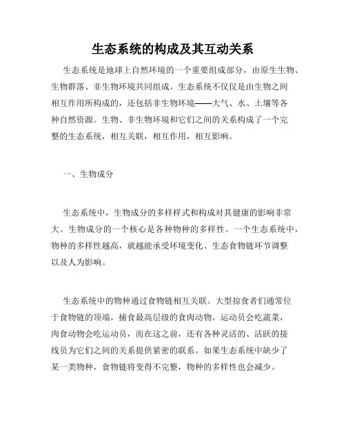 生态系统的构成及其互动关系