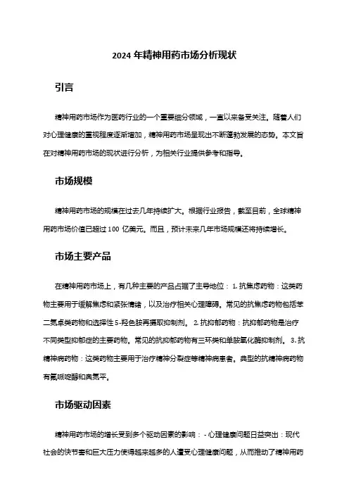 2024年精神用药市场分析现状