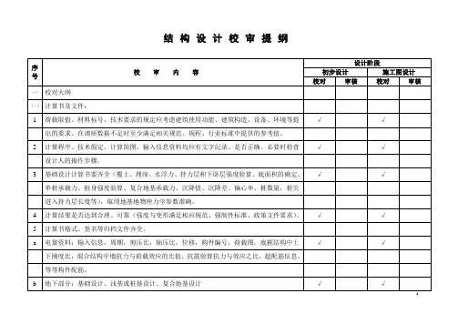 结构设计校审提纲