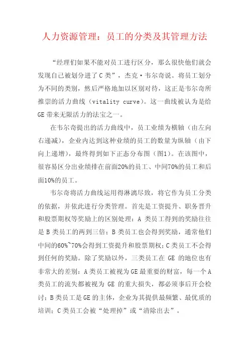 人力资源管理：员工的分类及其管理方法