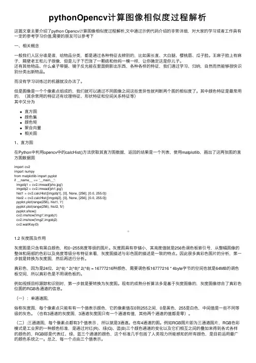 pythonOpencv计算图像相似度过程解析