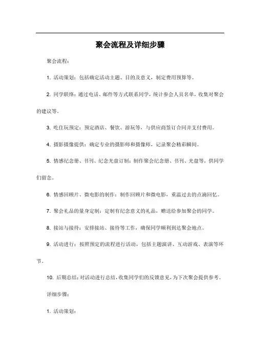 聚会流程及详细步骤