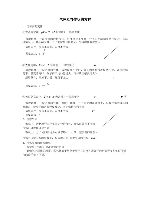 气体及气体状态方程