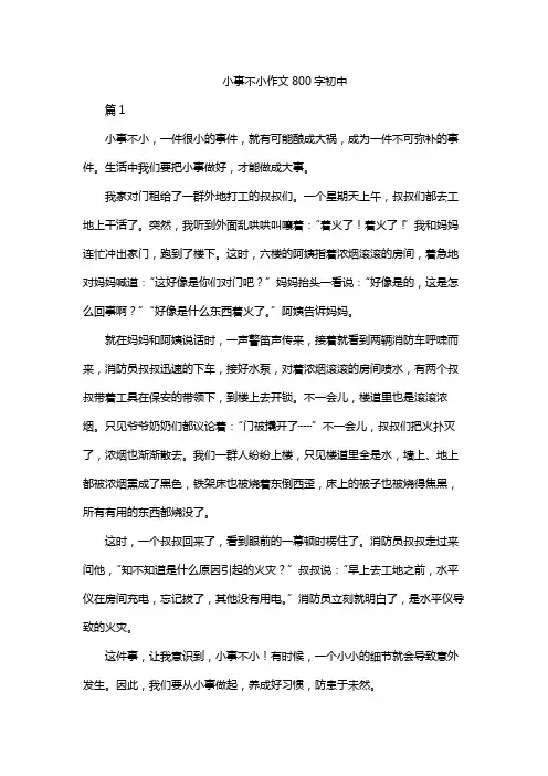 小事不小作文800字初中