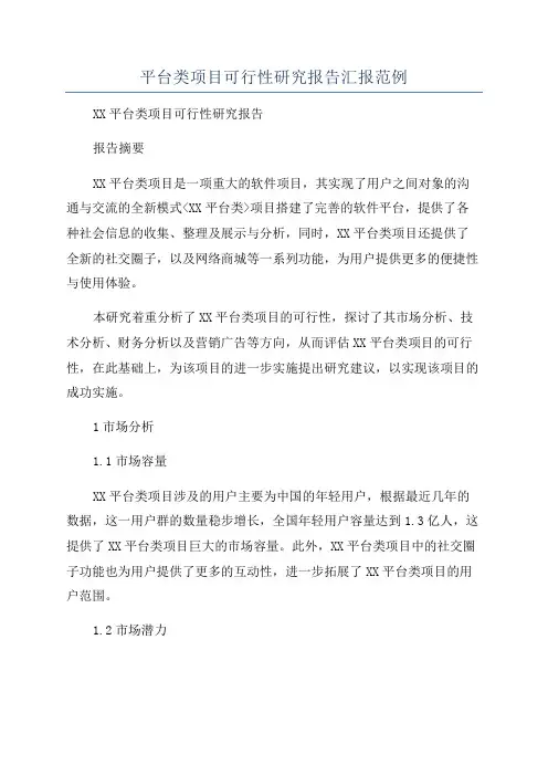 平台类项目可行性研究报告汇报范例