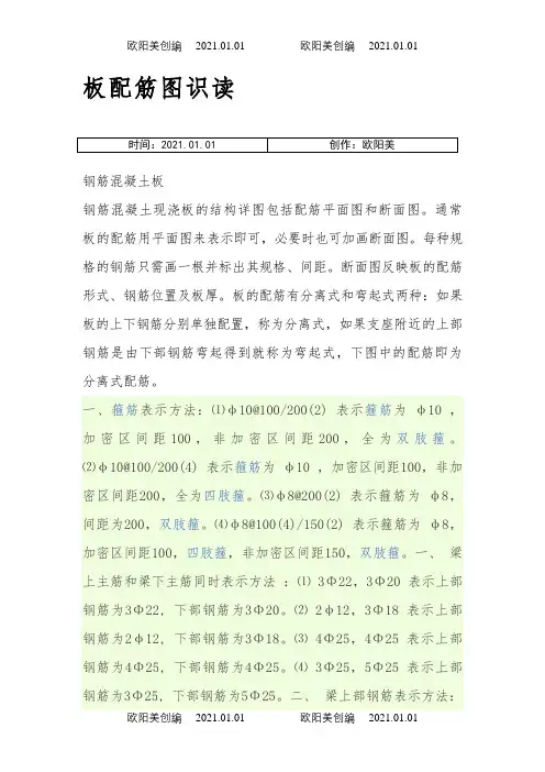 如何看懂配筋图之欧阳美创编