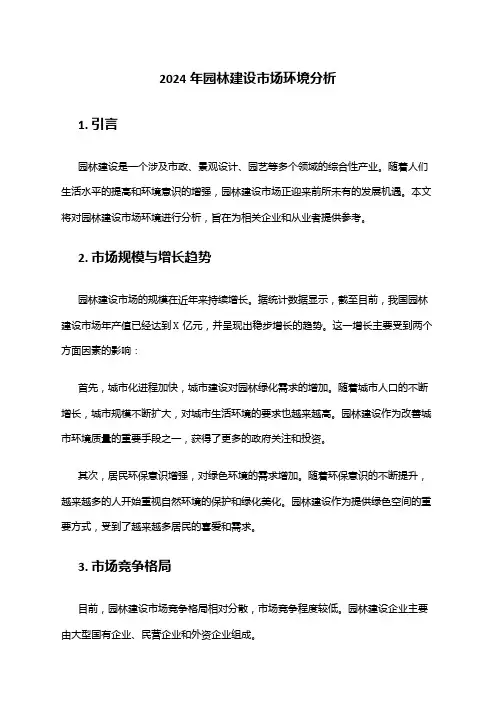 2024年园林建设市场环境分析