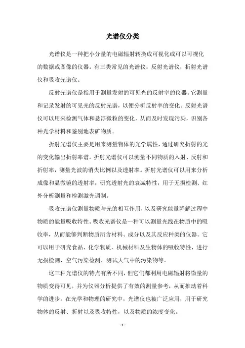 光谱仪分类