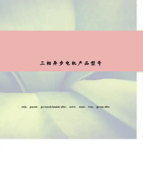 三相异步电机产品型号