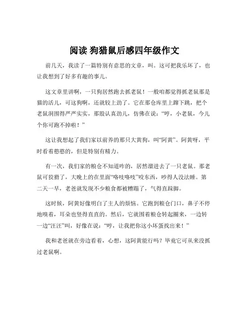 阅读 狗猎鼠后感四年级作文