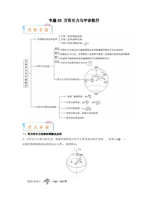 专题03 万有引力与宇宙航行-2022-2023学年高一物理下学期期中期末考点大串讲(原卷版)