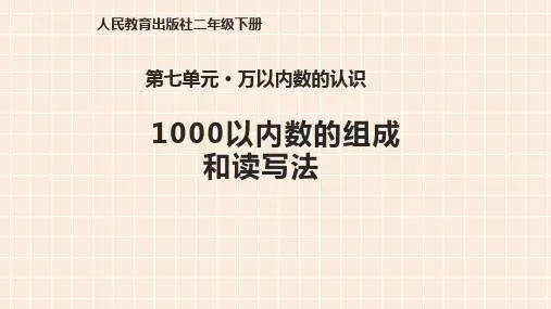 1000以内数的组成和读写法 课件