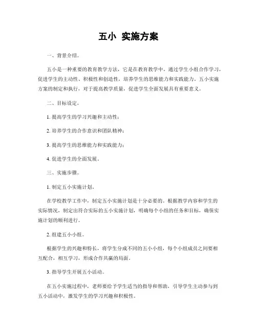五小 实施方案