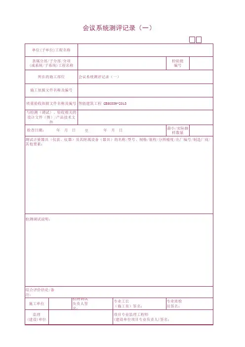 会议系统测评记录