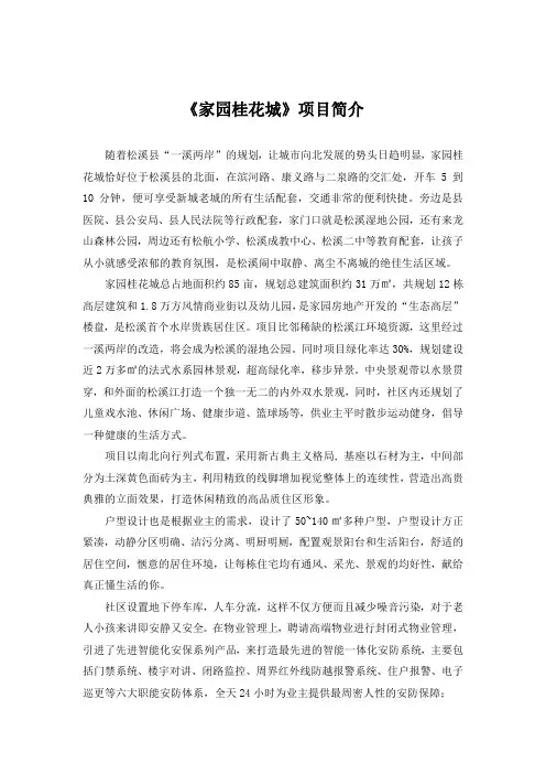 地产项目简介